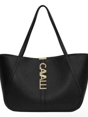 Cavalli Class Black Sandra Shopper Tote Bag NWT MSRP $118